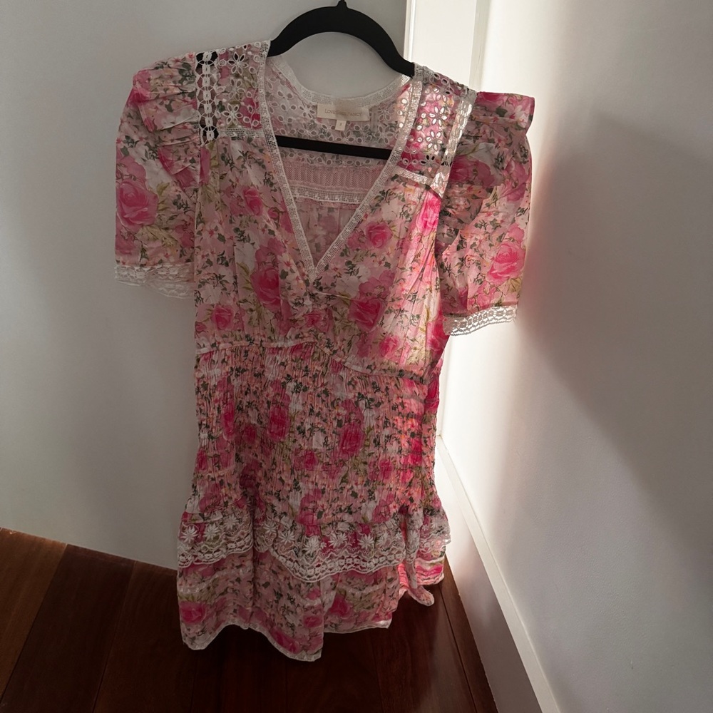 LoveShackFancy Cream Ruffled Blouse